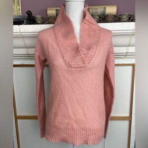 J.Crew oversized feminine shawl neck snuggly pink sweater 💕more like M